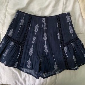 Blue and White Patterned Skort